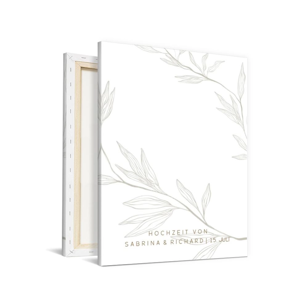 Leinwand zur Begrüßung bei der Hochzeit mit eigenen Texten & Bildern selbst gestalten - Hochzeitsbaum im Format 400 x 600 mm bei druckstdu.de
