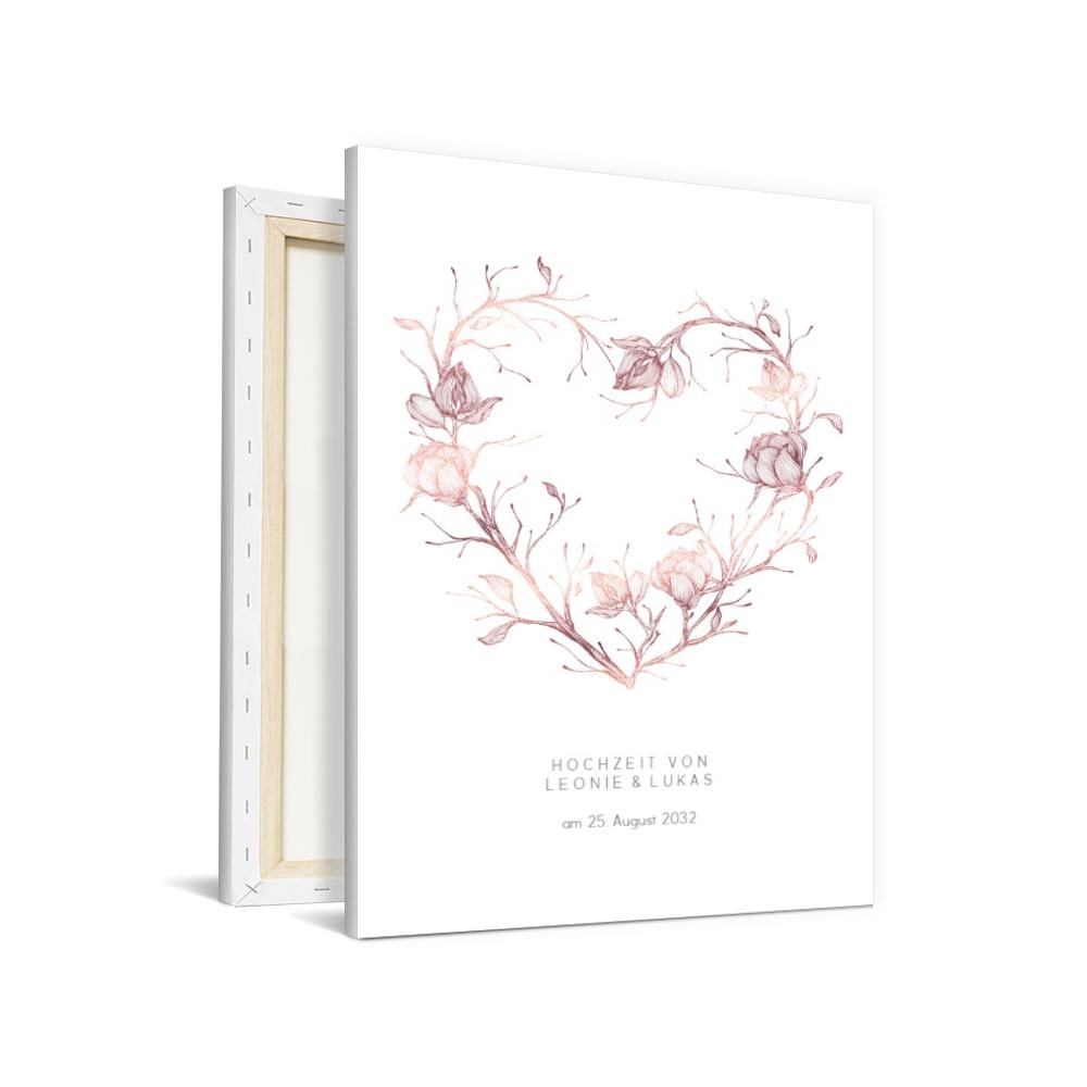 Leinwand zur Begrüßung bei der Hochzeit mit eigenen Texten & Bildern selbst gestalten - Hochzeitsbaum im Format 400 x 600 mm bei druckstdu.de