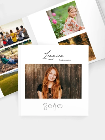 Fotobuch einfache Linien Kommunion / Konfirmation