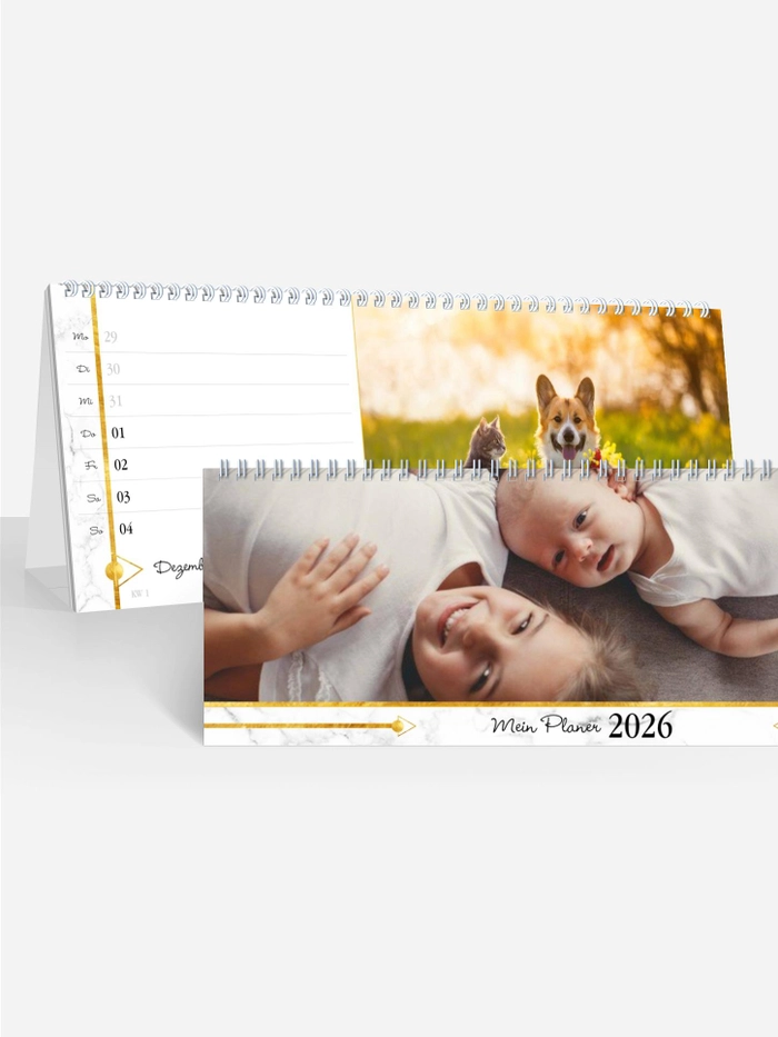 Tischkalender Marble & Gold | Woche Tischkalender Marble & Gold | Woche